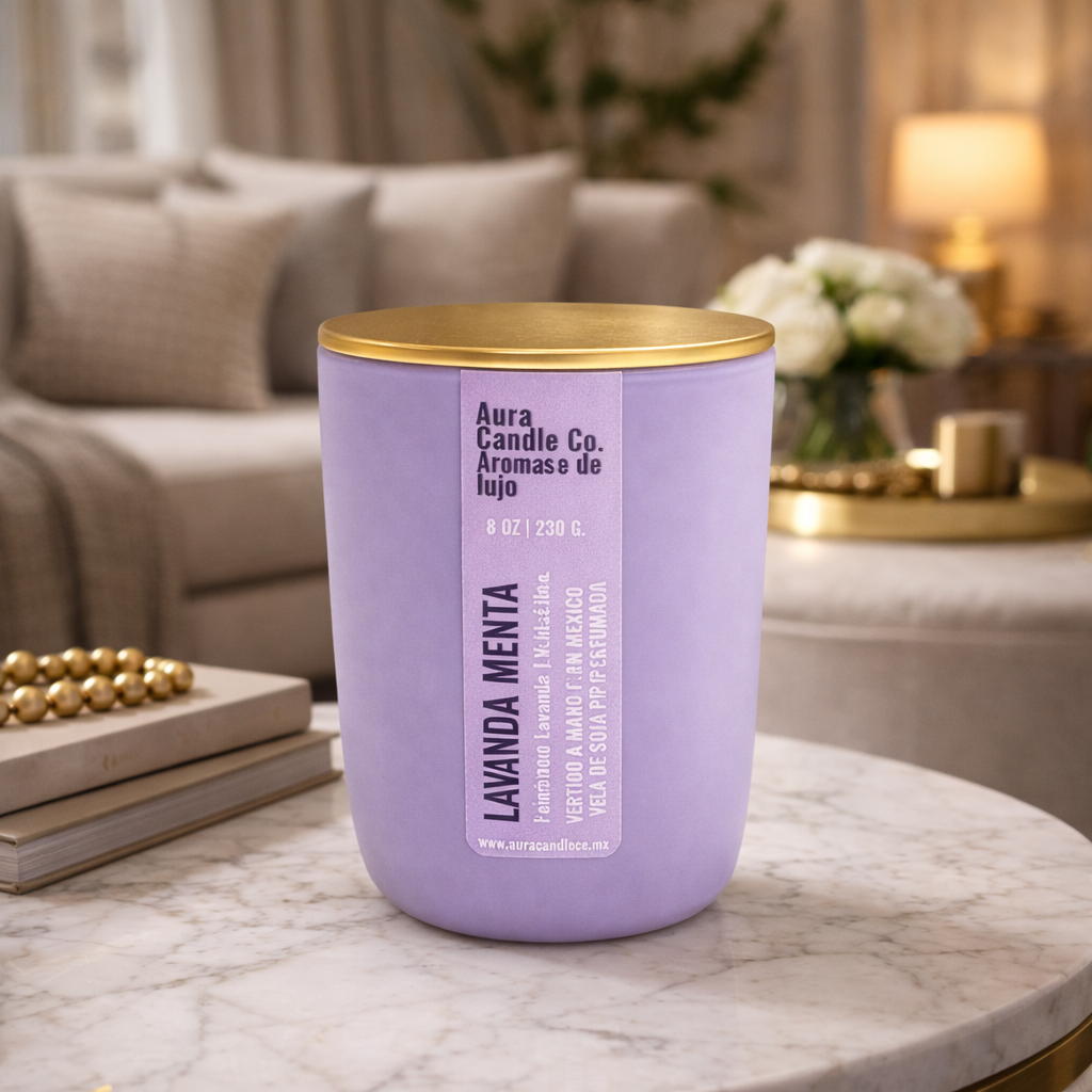 Lavanda &amp; Menta – Aura Candle Co.230g.